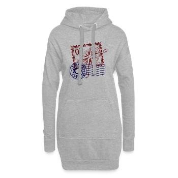 Antalya - Sweat-shirt à capuche long Femme - gris chiné - Devant
