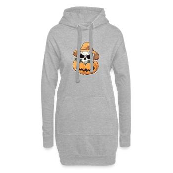 Citrouille 5 - Sweat-shirt à capuche long Femme - gris chiné - Devant