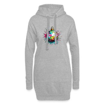 Christbaumkugel / Weihnachtsbaum /Weihnachten - Hoodie-Kleid - Grau meliert - Vorne