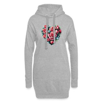 Fiançailles de la Saint-Valentin Fête des mères mariage amour - Sweat-shirt à capuche long Femme - gris chiné - Devant