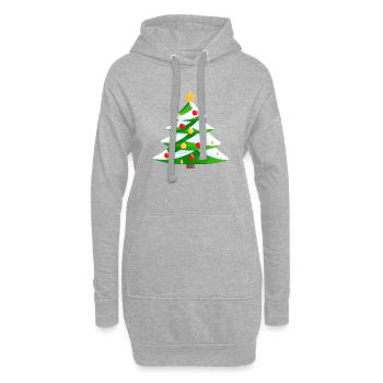 Cadeau de Noël, arbre de Noël, arbre de Noël - Sweat-shirt à capuche long Femme - gris chiné - Devant