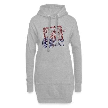 Burdur - Sweat-shirt à capuche long Femme - gris chiné - Devant