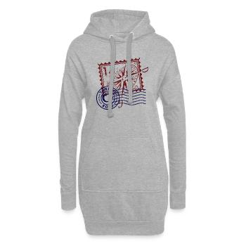 Bolu - Sweat-shirt à capuche long Femme - gris chiné - Devant