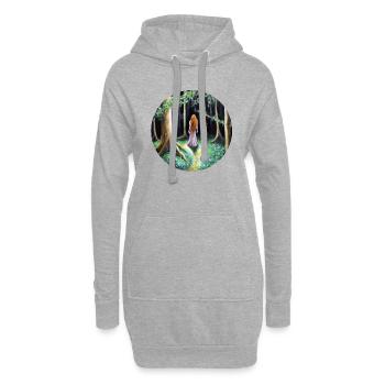 Frau im Wald - Hoodie-Kleid - Grau meliert - Vorne