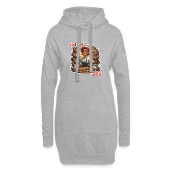Der beste Koch der Welt - Hoodie-Kleid - Grau meliert - Vorne