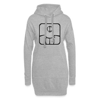 4 Kin Maya Graine BLK - Sweat-shirt à capuche long Femme - gris chiné - Devant