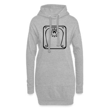 9 Kin Maya Mond BLK - Hoodie-Kleid - Grau meliert - Vorne