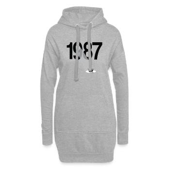 Millésime 1987 - Sweat-shirt à capuche long Femme - gris chiné - Devant