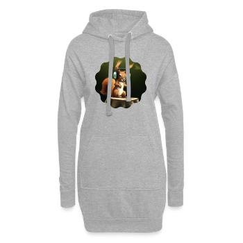 DJ Eichhörnchen - Hoodie-Kleid - Grau meliert - Vorne