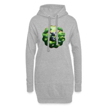 Koala endormi - Sweat-shirt à capuche long Femme - gris chiné - Devant