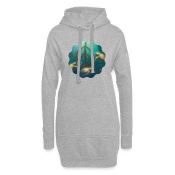 Seekühe für Frieden - Hoodie-Kleid - Grau meliert - Vorne