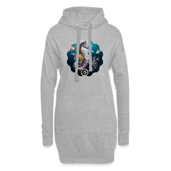 Seepferdchen - Hoodie-Kleid - Grau meliert - Vorne