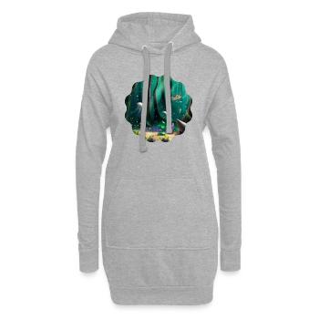 Unterwasserwald - Hoodie-Kleid - Grau meliert - Vorne