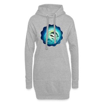 Dauphins - Sweat-shirt à capuche long Femme - gris chiné - Devant