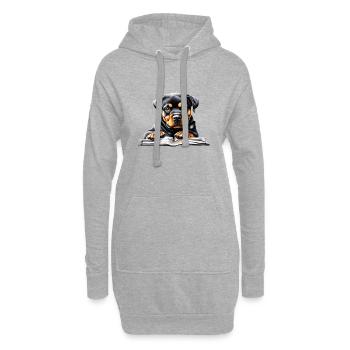 Rottweiler Rottweiler Puppy Dog Book Reading Dogs - Hoodie Dress - heather grey - Front