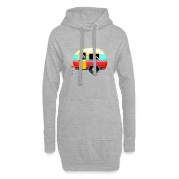 Wohnwagen Camp Geschenk Zelten Wohnmobil Camping - Hoodie-Kleid - Grau meliert - Vorne