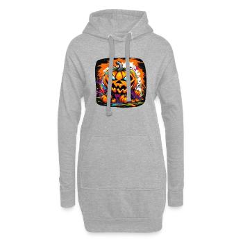 Sombre Citrouille Effrayant Peur Terrifiant Sombre - Sweat-shirt à capuche long Femme - gris chiné - Devant