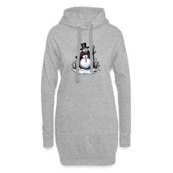 Bonhomme de neige / Hiver / Neige / Bande dessinée / Froid - Sweat-shirt à capuche long Femme - gris chiné - Devant