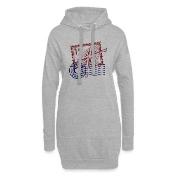 Çorum - Sweat-shirt à capuche long Femme - gris chiné - Devant
