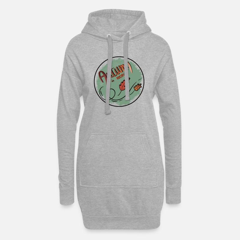 Der Herbst ist da - Hoodie-Kleid - Grau meliert