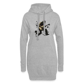 guitar player - Hoodie-Kleid - Grau meliert - Vorne