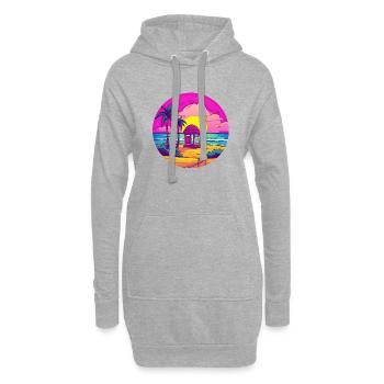 Ruhige rosa Abenddämmerung - Hoodie-Kleid - Grau meliert - Vorne