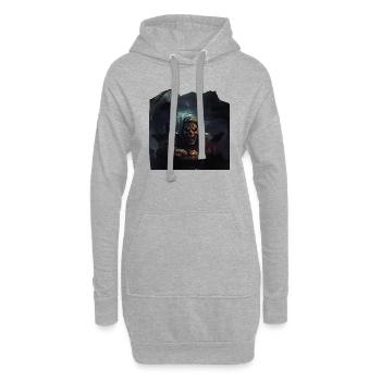 Squelette Citrouille Château Sombre Cauchemar - Sweat-shirt à capuche long Femme - gris chiné - Devant