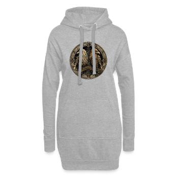 Viking Hugin et Munin Ravens Valhalla Vegvisir - Sweat-shirt à capuche long Femme - gris chiné - Devant