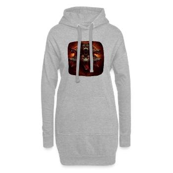 Teuflische Bestien Geisterhafter Albtraum Schwarze Magie - Hoodie-Kleid - Grau meliert - Vorne