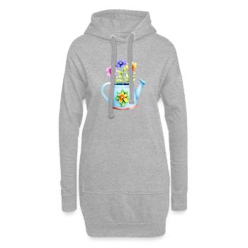 Blume Geschenk Blumen Garten Hobbygärtner Gärtner - Hoodie-Kleid - Grau meliert - Vorne