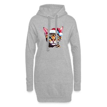 Noël Bengal Chaton Bengale Chaton Chaton - Sweat-shirt à capuche long Femme - gris chiné - Devant