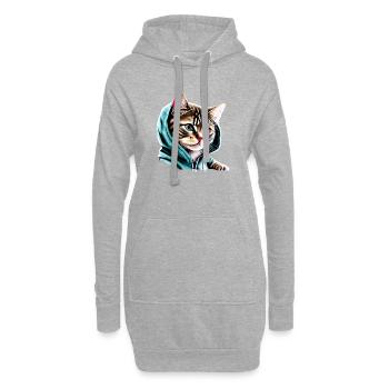 Chat domestique Chat Chat Propriétaire Chaton Chaton - Sweat-shirt à capuche long Femme - gris chiné - Devant