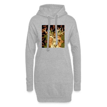 Hirsch - Hoodie-Kleid - Grau meliert - Vorne