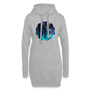 Temple sous-marin - Sweat-shirt à capuche long Femme - gris chiné - Devant