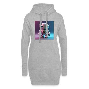 Happy Halloween niedlicher Roboter aus gruselig lustig gruselig - Hoodie-Kleid - Grau meliert - Vorne