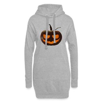Citrouille d’Halloween - Sweat-shirt à capuche long Femme - gris chiné - Devant