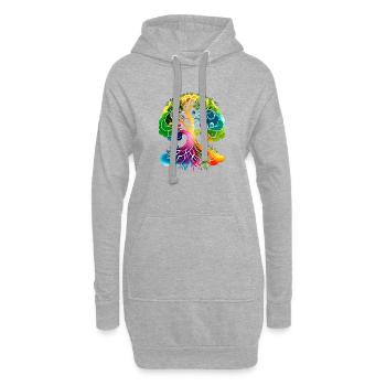 Lebensbaum Yoga Baum des Lebens Meditation - Hoodie-Kleid - Grau meliert - Vorne