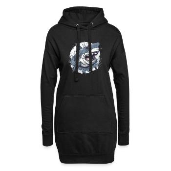 Shark Haifisch - Hoodie-Kleid - Schwarz - Vorne