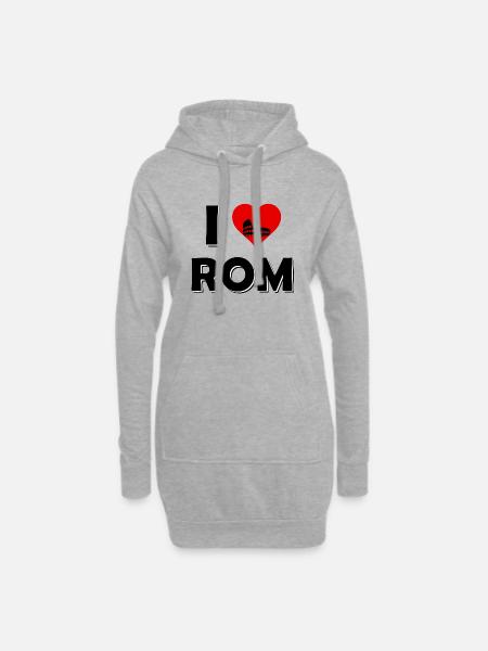 Das Rom T-Shirt - I Love Rom - Hoodie-Kleid - Grau meliert