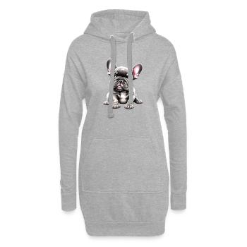 Propriétaire de chien Chien Bouledogue Chiens Propriétaire de chien - Sweat-shirt à capuche long Femme - gris chiné - Devant