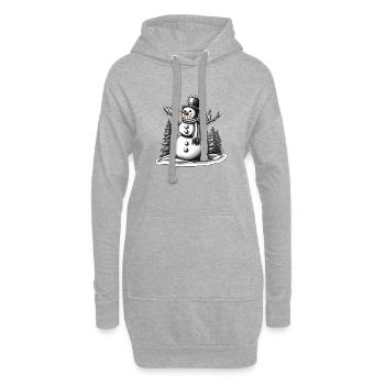Bonhomme de neige / Hiver / Neige / Bande dessinée / Froid - Sweat-shirt à capuche long Femme - gris chiné - Devant