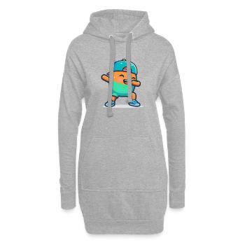Happy dab - Dabber professionnel - Sweat-shirt à capuche long Femme - gris chiné - Devant