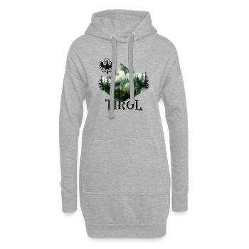 Tiroler Adler dem Land Tirol die Treue mit Berg - Hoodie-Kleid - Grau meliert - Vorne