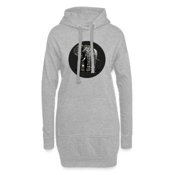 Kunst Elefant Geschenk Wildtiere Fans Safari - Hoodie-Kleid - Grau meliert - Vorne