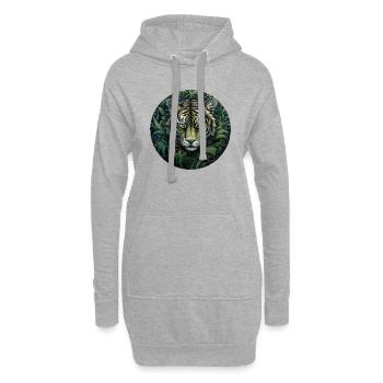 Tiger im Dschungel Geschenk Raubkatze Wildtier - Hoodie-Kleid - Grau meliert - Vorne
