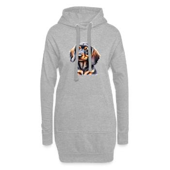 Dackelwelpe Hundehalter Dachshund Hund Hunde - Hoodie-Kleid - Grau meliert - Vorne