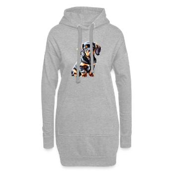 Propriétaire de chien, Chien teckel, Chiot teckel, Chiens - Sweat-shirt à capuche long Femme - gris chiné - Devant