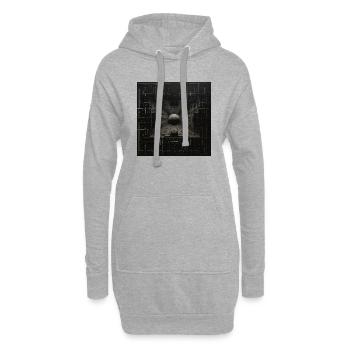 Planète dans la création - Sweat-shirt à capuche long Femme - gris chiné - Devant