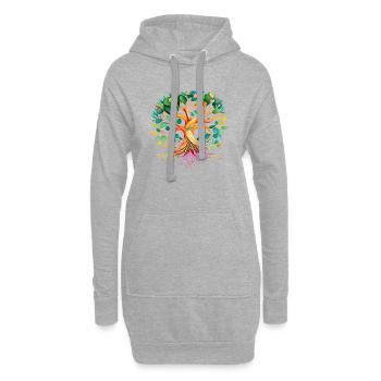 Lebensbaum Baum des Lebens Meditation Yoga - Hoodie-Kleid - Grau meliert - Vorne