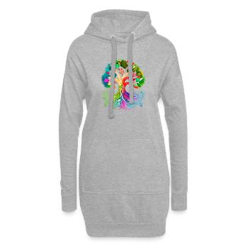 Lebensbaum Meditation Yoga Baum des Lebens - Hoodie-Kleid - Grau meliert - Vorne